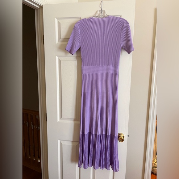 Ann Taylor Lilac Pleated Knit Midi Dress - Picture 5 of 6